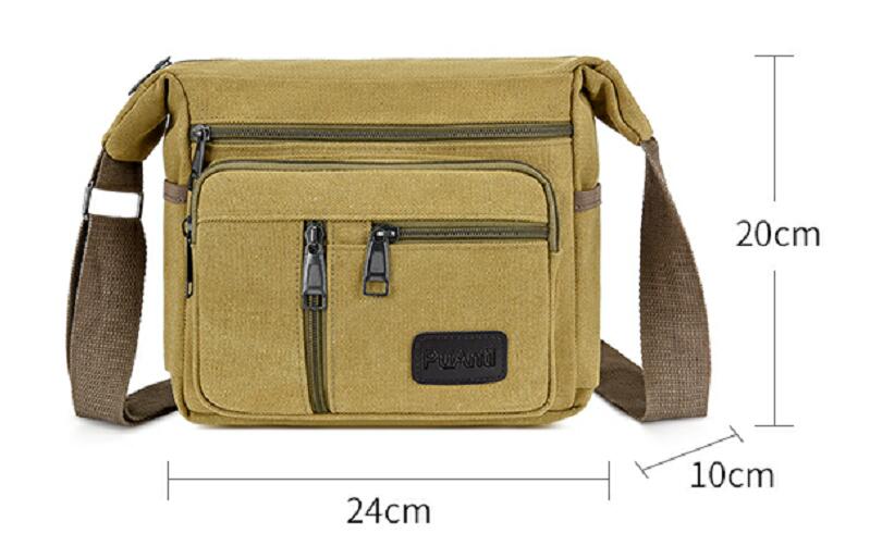 Man Canvas Casual Shoulde Bags Travel Crossbody Outdoor Bags Mens Tote School Retro Zipper Handbag