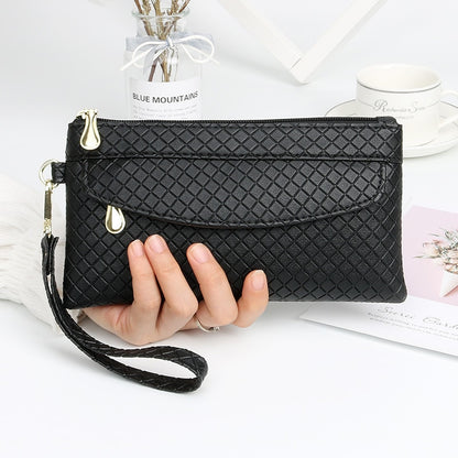 Red Black Leather Clutch Purse Women&#39;s Wallets Fallow Long Ladies Double Zipper Wallet Clutch Bag Party Design  Crocodile Purses