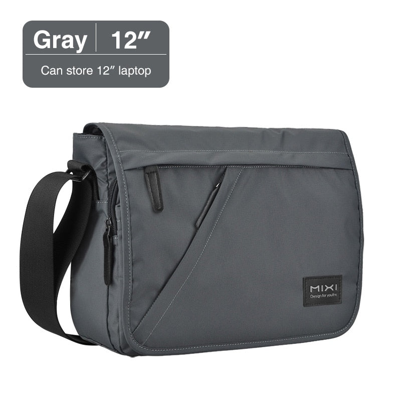 Mixi Fashion Men Crossbody Bag Messenger Casual Shoulder School Bags Black Blue Gray 12 14 16 Inch