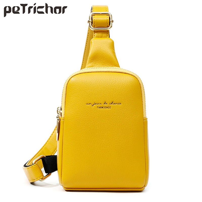 NEW Women&#39;s Chest Pack Bag Hip Hop Banana Belt Bag Mini High Quality Crossbody Bags Female PU Leather Waist Bags Purse Pocket