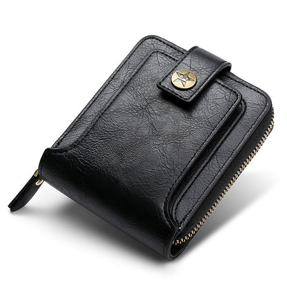 Vintage Small Men&#39;s Wallet Genuine Leather Short Purse Men Hasp Zipper Clutch Solid Porte Feuille Hommes Porte Monnaie Homme