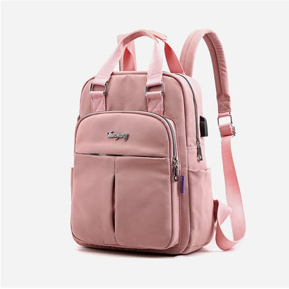 New Fashion Backpacks Women High Quality Large Capacity Backpack Laptop USB Charging Travel Bags for School Girls Mochilas Cow