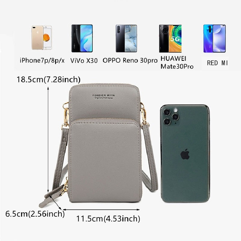 Touchable Cell Phone Shoulder Bags Women Multi-functional Pocket Mini Crossbody Bag Card Purse Ladies Small Female Messenger Bag