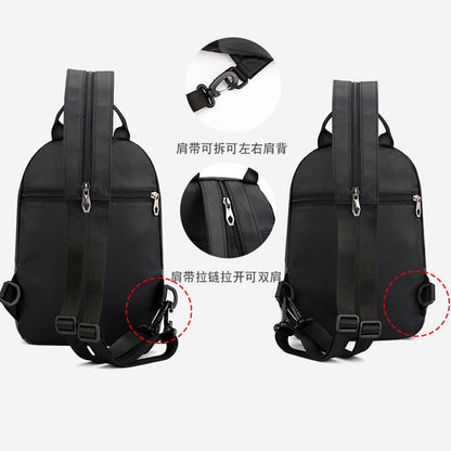 Men Nylon Rucksack Knapsack Messenger Cross Body Chest Pack Bags Military MultipurposeTravel Male Fashion Small Daypack Backpack