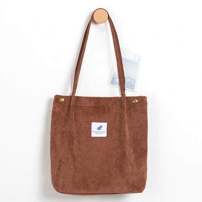 Corduroy Totes Bag Women&#39;s Shoulder Handbags Big Capacity Shopping Bag For Work Beach Lunch Travel Grocery