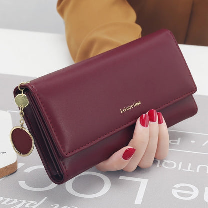 New Fashion Women Wallets Brand Letter Long Tri-fold coin Purse Fresh PU Leather Female Clutch Card Holder Cartera Mujer