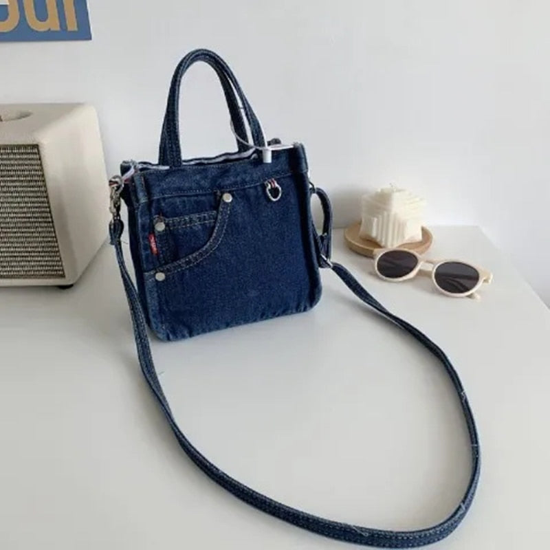 Denim Jeans Shoulder Crossbody Bag Girl Fashion Luxury Design Totes For Women Casual Large Capacity Shopping Handbag and Purse