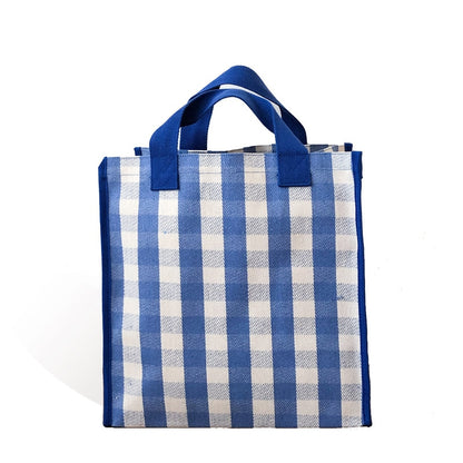 Classic Plaid Women Tote Bag Large Capacity Canvas Top-handle Handbag Mommy Waterproof Travel Totes Eco-friendly Shopping Bags