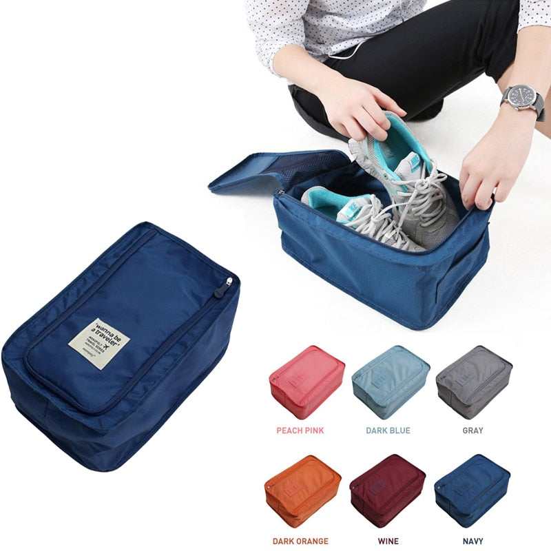 Travel Portable Waterproof Shoes Bag Organizer Storage Pouch Pocket Packing Cubes Handle Nylon Zipper Bag Travel Accessoriess