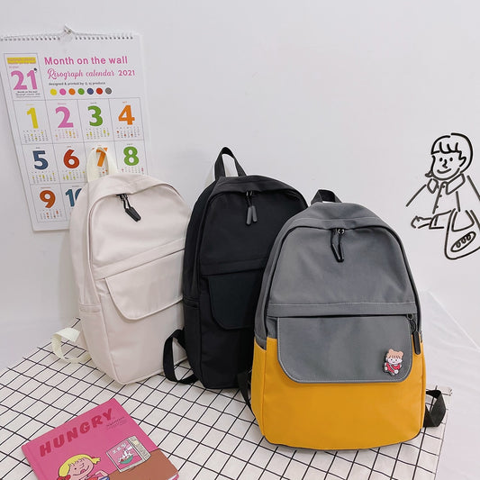 Fashion Women Preppy Style nylon  Solid Color Backpack Students School Large Capacity Knapsacks leisure student school bag