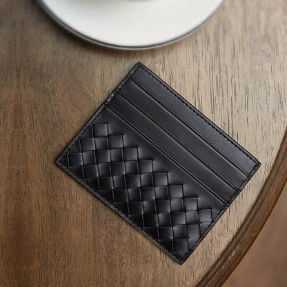 100% Leather Credit Card Men&#39;s Ultra-Thin Brand Business Card Multiple Card Slots Anti-Degaussing Simple fashion Women Card bag