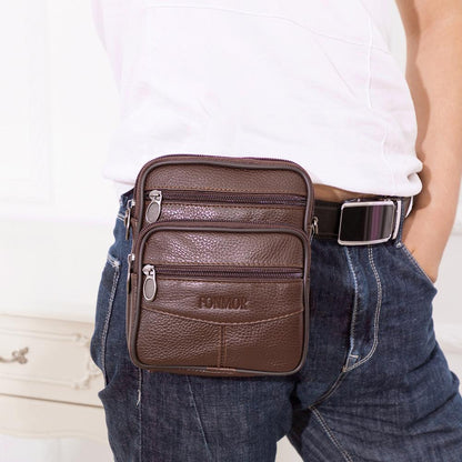 Solid Color Genuine Leather Shoulder Waist Bags Men Fanny Belt Packs Phone Pouch Casual Crossbody Bags сумка мужская