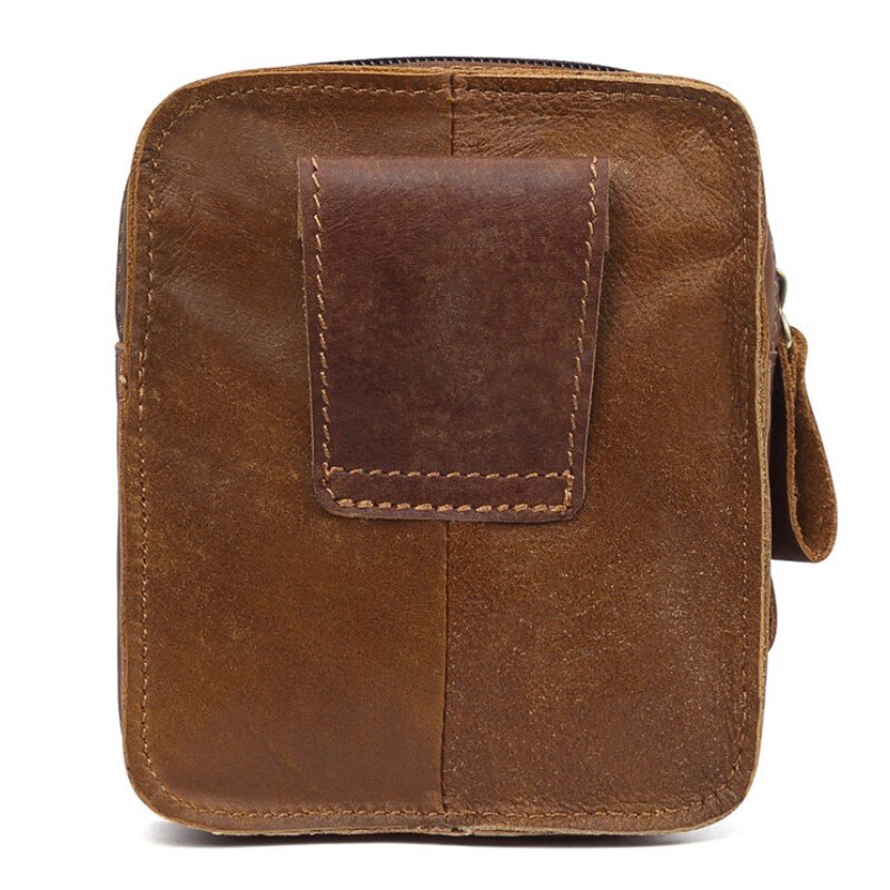 HOT!! Genuine Leather Bags Men High Quality Messenger Bags Small Travel Dark Brown Crossbody Shoulder Bag For Men