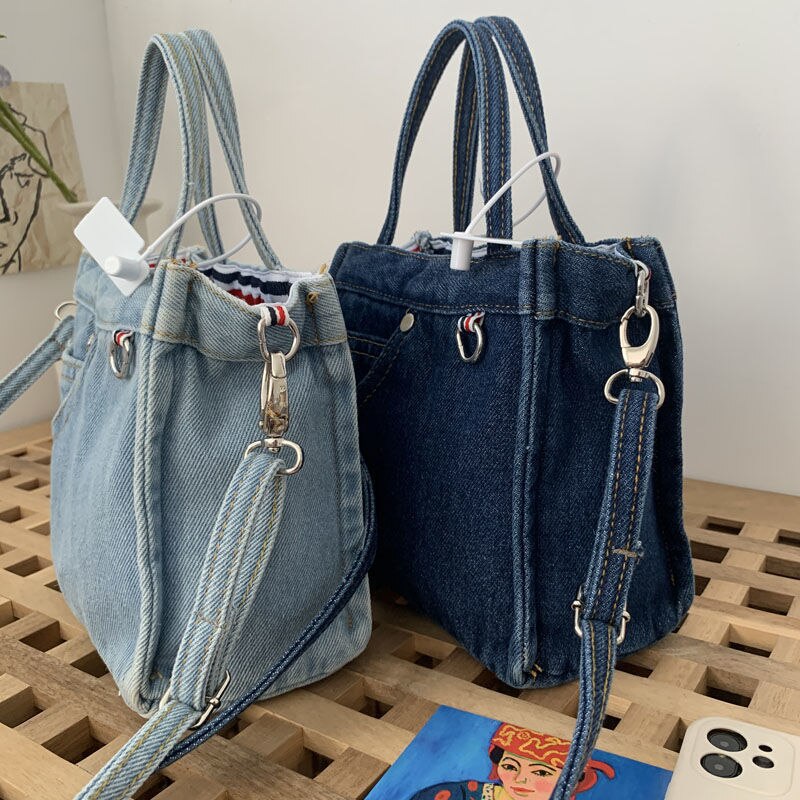 Denim Jeans Shoulder Crossbody Bag Girl Fashion Luxury Design Totes For Women Casual Large Capacity Shopping Handbag and Purse