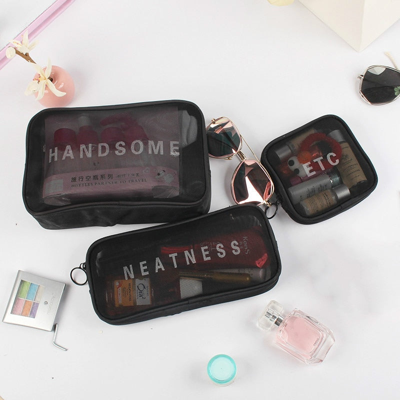 Travel Cosmetic Bag Women Zipper Make Up Transparent Makeup Case Organizer Storage Pouch Toiletry Beauty Wash Kit Bags Purse Bag