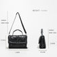 MABULA Women Quilted Design Feather Down Padded Leather Satchels Female Winter Fashion Crossbody Bags Zipper Small Tote Handbag