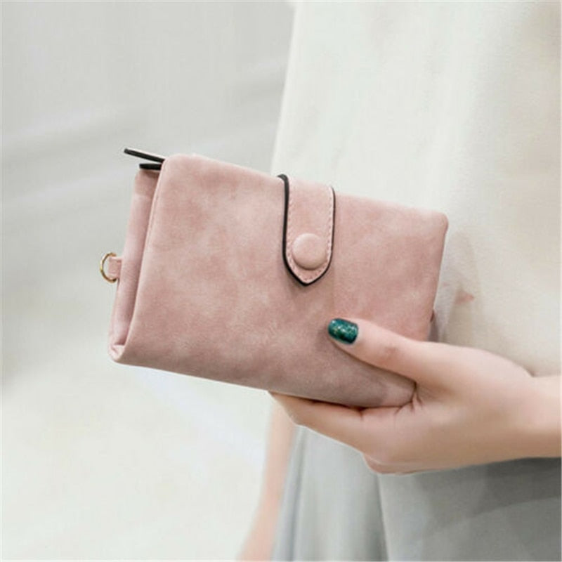 Women Folding Short Wallet Lady PU Leather Money Bag Clutch Wallet Short PU Purse Coin Card Holder Handbag Hot New More Screens