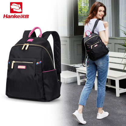 Hanke Women Backpack Fashion Design Waterproof Laptop Back Bag 15&quot; Backpack Bag Black Dropship H6866 H6868