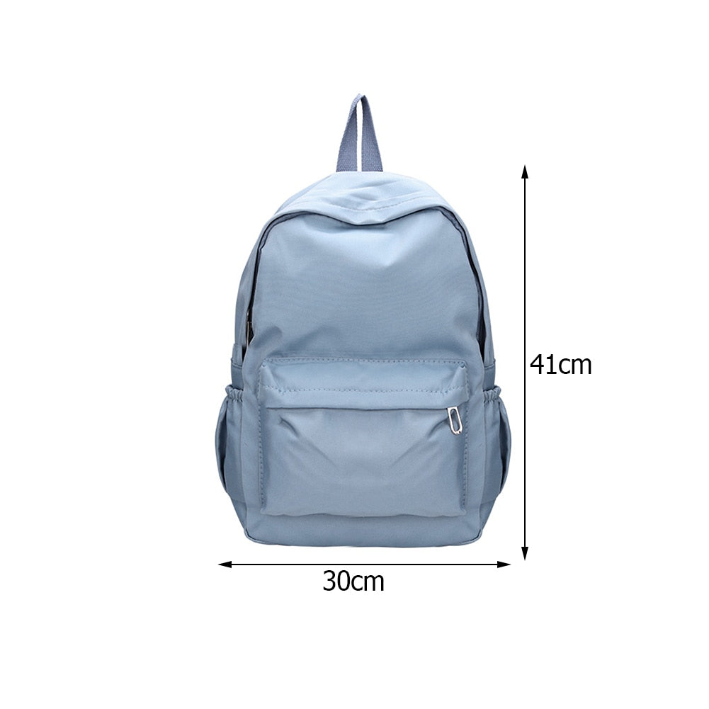 Fashion Women Solid Color Nylon Backpack Preppy Style Students School Bags Large Capacity Handbags Rucksack for Teenager Girls