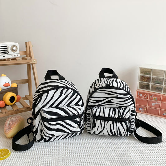 Canvas Zebra Print Backpacks for Women Fashion Winter Casual Style Ladies Backpack Large Knapsacks School Bag