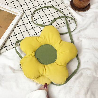 Girls Crossbody Bags Flower Lovely Cute Coin Purses Street Fashion New Style Nylon Shoulder Soft Women Handbags Ulzzang Shopping