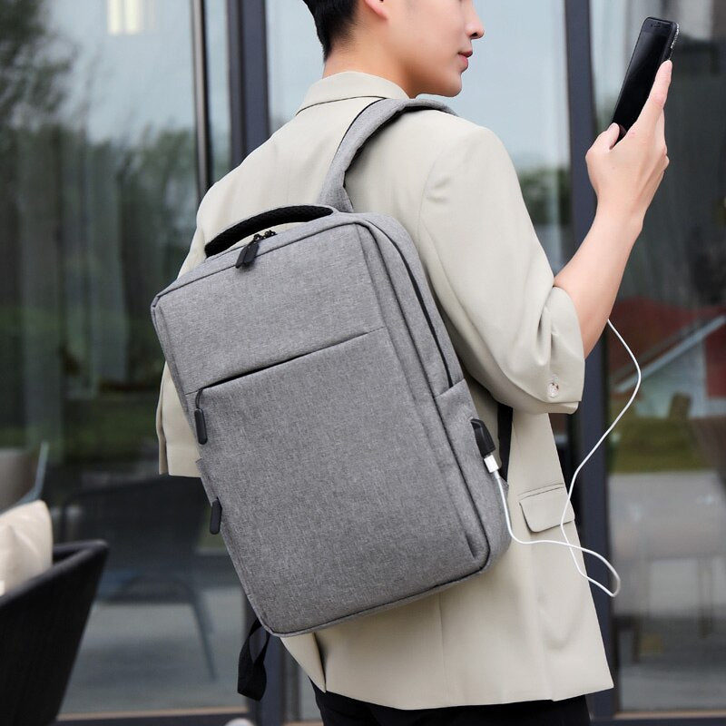 New Backpack For Men Multifunctional Waterproof Luxury Bag for Laptop USB Charging Business Solid Color Rucksack Man