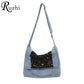 Broken Flower Jean Crossbody Bag For Women New Casual High Capacity Handbag Designer Denim Tote Bags Simple Shoulder Bag