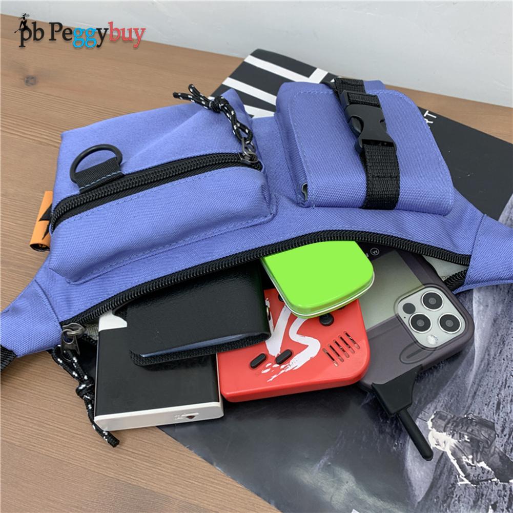 Men&#39;s Shoulder Slanted Bag New Big Capacity Retro Women Pure Color Oxford Cloth Crossbody Chest Bag Casual Ladies Waist Pack