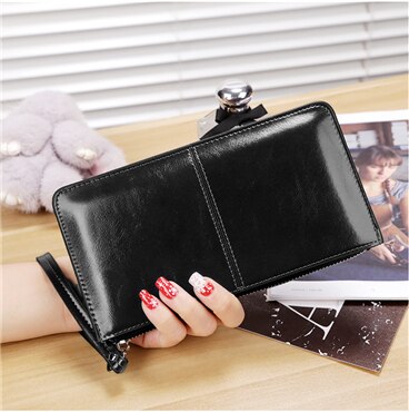 Luxury Women&#39;s Wallet Ladies PU Leather Long Women&#39;s Mobile Phone Bag Card Bag Handbag Fashion Convenient Wallet Women