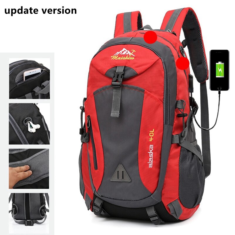 Weysfor 40L Waterproof Men Backpack Travel Pack Sports Bag Pack Outdoor Mountaineering Hiking Climbing Camping backpack For Male