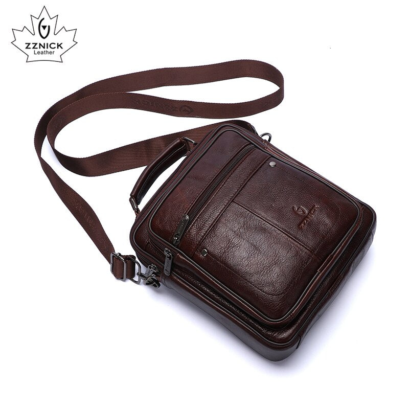 Men&#39;s Shoulder Bag Genuine Leather Bag Messenger Bags for Men Shoulder Handbag male Crossbody Bags Flap Male Handbag ZZNICK