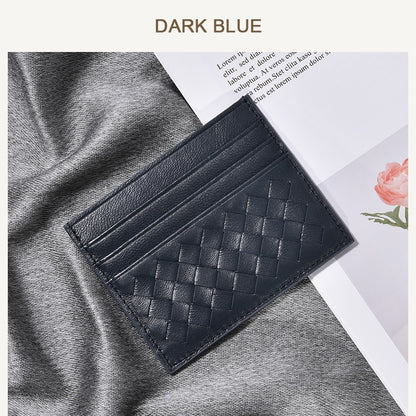 100% Leather Credit Card Men&#39;s Ultra-Thin Brand Business Card Multiple Card Slots Anti-Degaussing Simple fashion Women Card bag