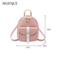 Leather Messenger Bags Hit Color Bowknot Backpacks Women Small Shoulder Crossbody Bags Portable Women Backpack