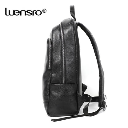 100% Genuine Leather Backpack Men Fashion Large Capacity Shoolbag For Teenager Cowhide Leather Laptop Backpack Men Notebook Bag