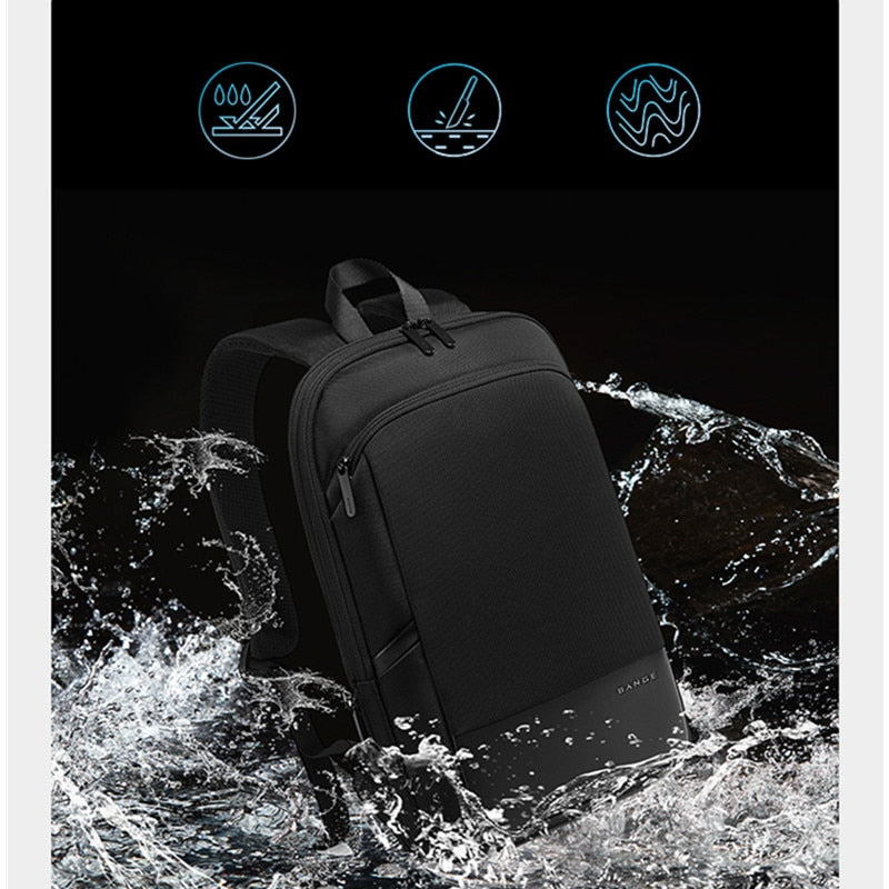 BANGE Men Business Waterproof 15.6&quot; Laptop Backpack Fashion Male Classic Fashion Travel Moto&amp;Biker Light Scalable Shoulder Bags