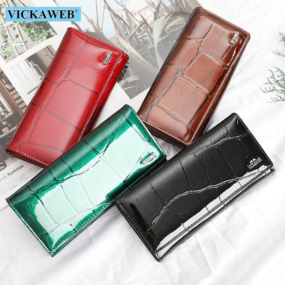 Free Gift Genuine Leather Women Wallet Magnetic Hasp Female Long Purse Ladies Coin Purses Fashion Wallets Women&#39;s Money Walet