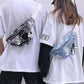 Women Waist Packs Tie-dye Korean Style Fashion Canvas Bag Ins Students Hip-pop Couple Harajuku All-match Chest Pack Big Capacity