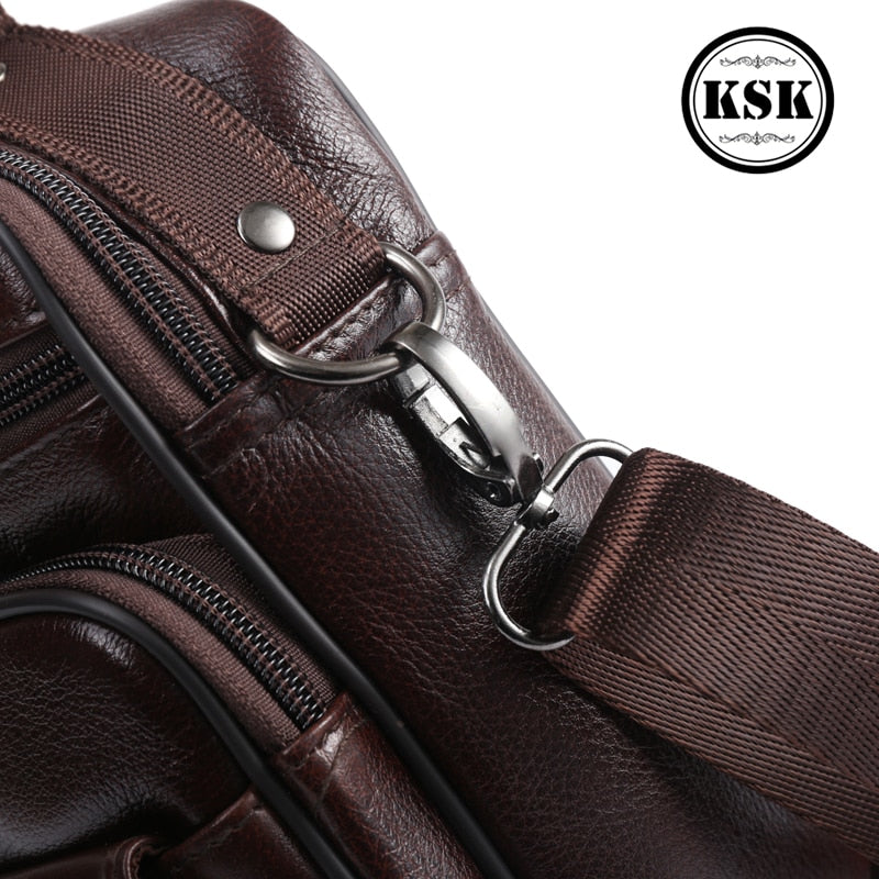 Men&#39;s Genuine Leather Bag Shoulder Handbag Messenger Bag For Men Crossbody Bags Fashion Flap Male Luxury Shoulder Bags KSK