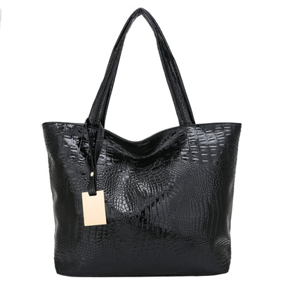 Brand Fashion Casual Women Shoulder Bags Silver Gold Black Crocodile Handbag PU Leather Female Big Tote Bag Ladies Hand Bags Sac