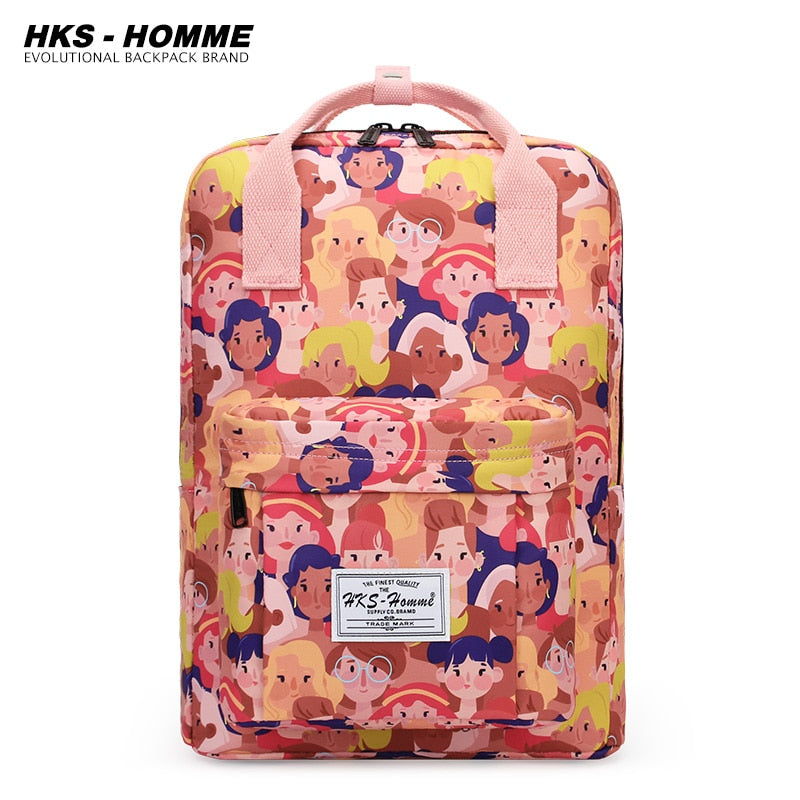 Fashion Women Backpack for School Teenagers Girls Stylish School Bag Ladies Canvas Fabric Backpack Female Bookbag laptopbag