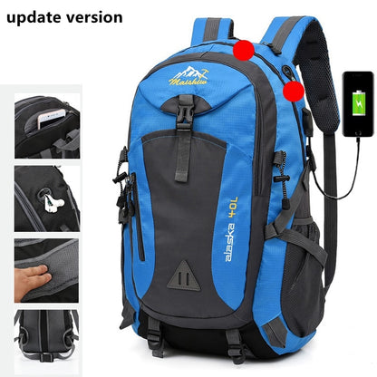 Weysfor 40L Waterproof Men Backpack Travel Pack Sports Bag Pack Outdoor Mountaineering Hiking Climbing Camping backpack For Male