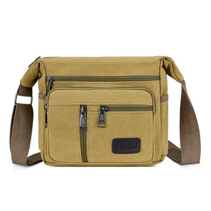 Man Canvas Casual Shoulde Bags Travel Crossbody Outdoor Bags Mens Tote School Retro Zipper Handbag