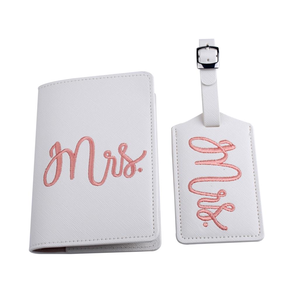couple sets of Embroidery Mr Mrs Lover Couple wedding Passport Cover Case set Letter Women Travel Holder Passport Cover CH17LT36