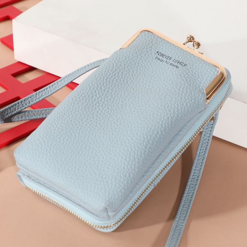 Spring and Autumn New Solid Color Small Shoulder Bag Multi-Function Letter Phone Money Women Wallet Clutch Organizer Storag