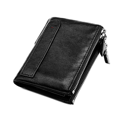 Women&#39;s Wallet Short Fashion Men&#39;s Wallet Leather Wallet Double Zipper Bag Changing Multifunctional Wallet