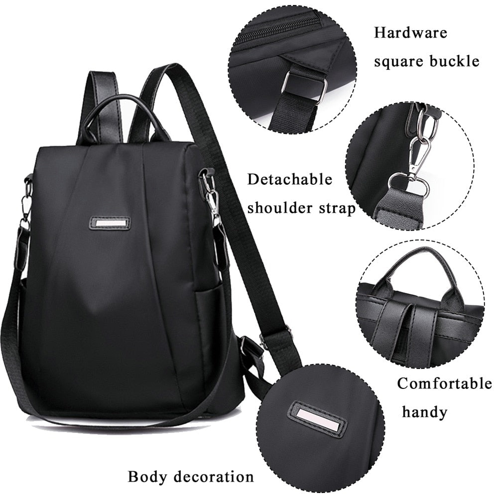 Women  Anti-theft Travel Backpack Portable Waterproof Schoolbag Girls Casual Nylon Lager Capacity Shoulder Bag Ladies Fashion