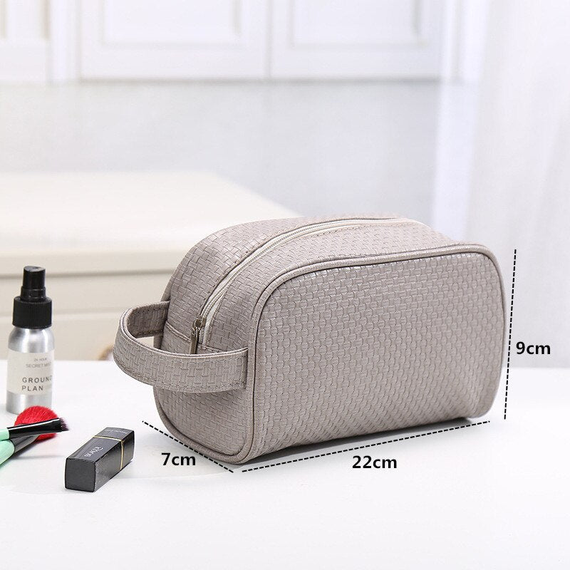 PURDORED 1 Pc Solid Color Men Washing Bag Unisex Cosmetic Bag for Make Up Travel Large Toiletry Makeup Bag Organizer Pouch Case