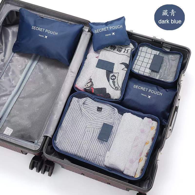 Travel storage 6-piece storage bag underwear shoes 6 storage bag Oxford waterproof cloth luggage storage and distribution