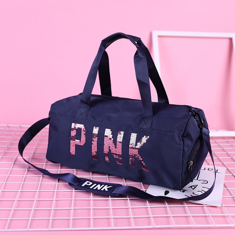 PINK Travel Bag Women Fitness Training Bag for Sports Gym Female Yoga Dry Wet Separation Shoes Bags Duffle Bag Women  Backpack