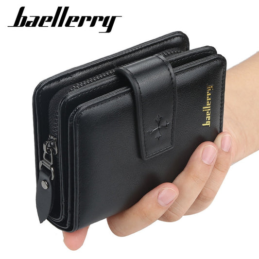New Business Men Wallets Zipper Card Holder High Quality Male Purse New PU Leather Vintage Coin Holder Men Wallets